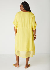 Fishnet Paneled Midi Dress