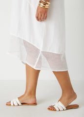 Fishnet Paneled V Neck Dress
