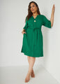 Button Embellished Shirtdress