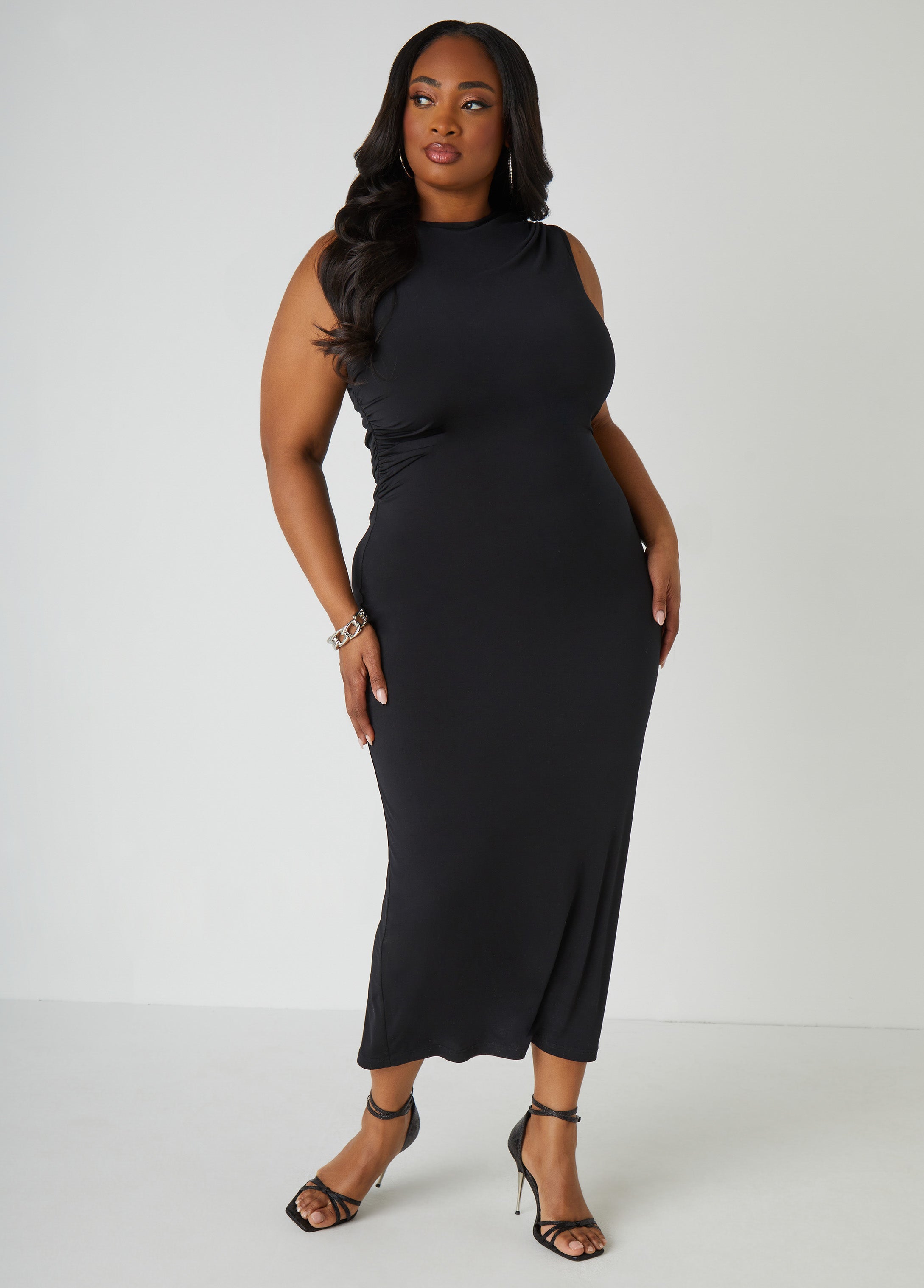 Ruched Knit Maxi Dress