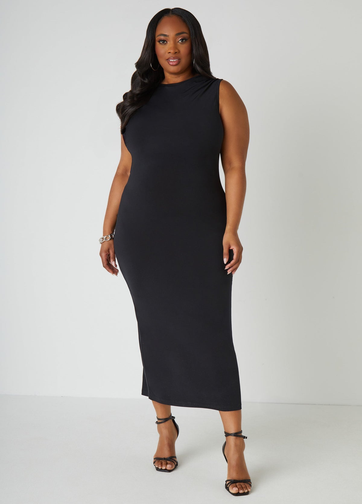Ruched Knit Maxi Dress