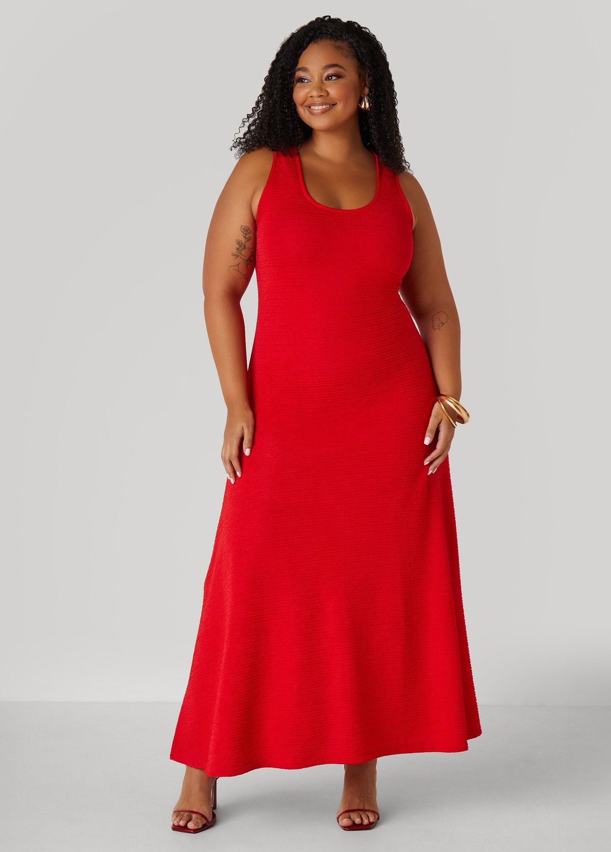 Textured Open Back Maxi Dress
