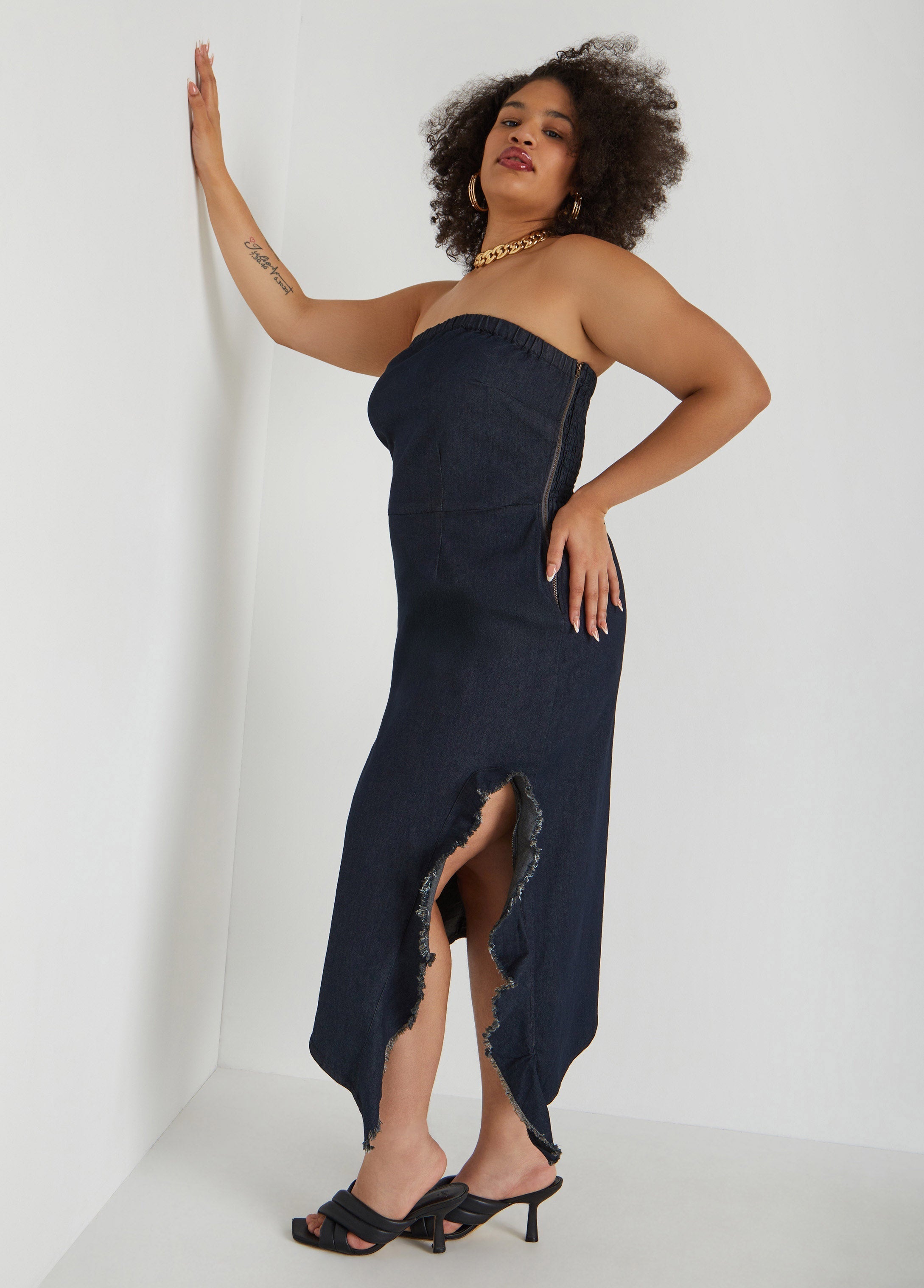 Strapless Denim Bodycon Dress