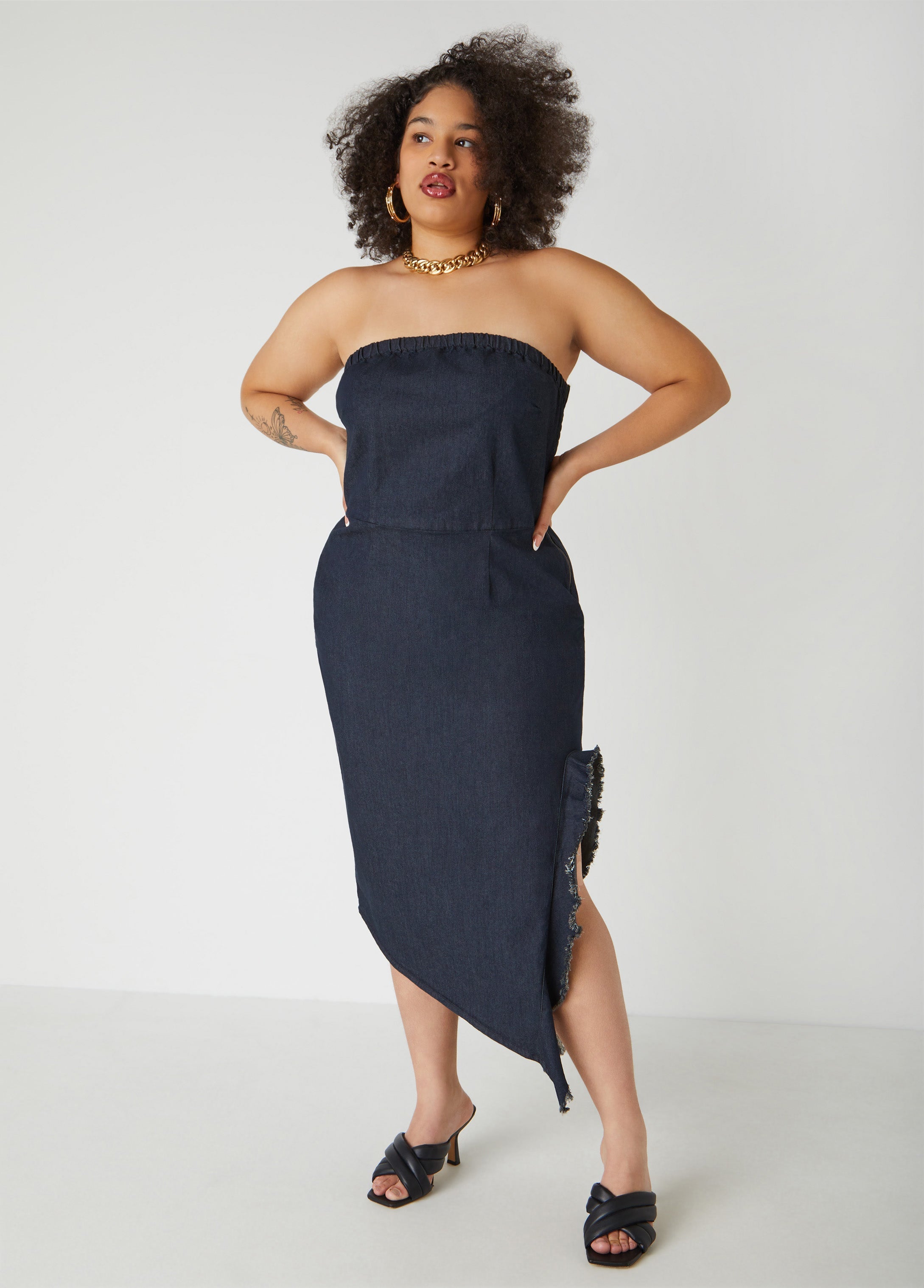 Strapless Denim Bodycon Dress