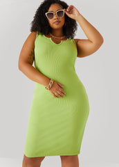 Ribbed V Neck Tank Dress
