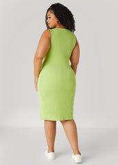 Ribbed V Neck Tank Dress