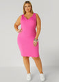 V Neck Ribbed Tank Dress