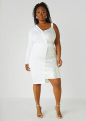 Asymmetric Sequined Blazer Dress