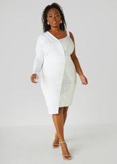Asymmetric Sequined Blazer Dress