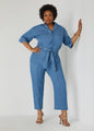 Belted Chambray Jumpsuit