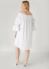 Off The Shoulder Poplin Dress