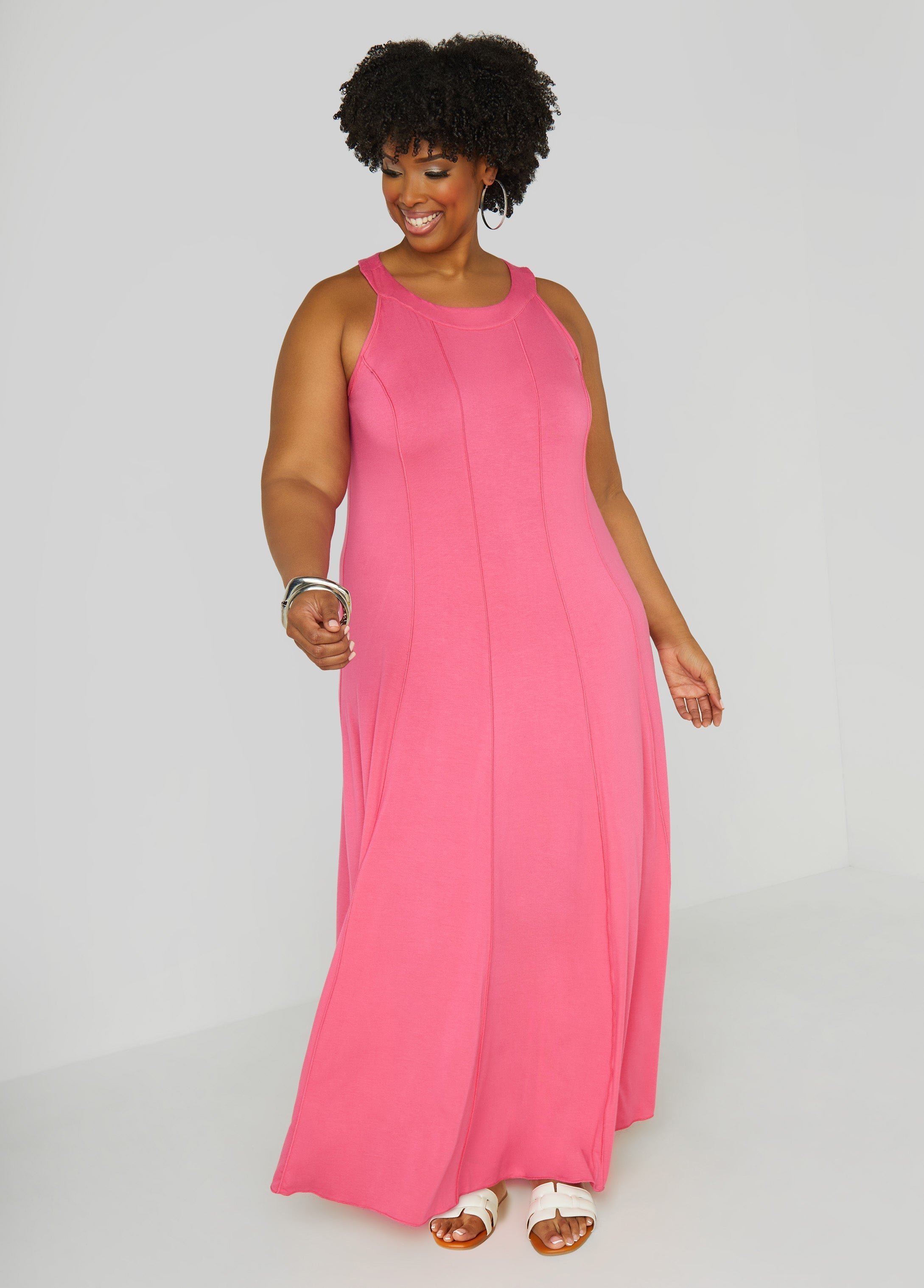 Seamed A Line Maxi Dress