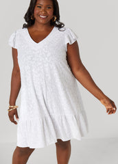 Flounced Burnout Dress