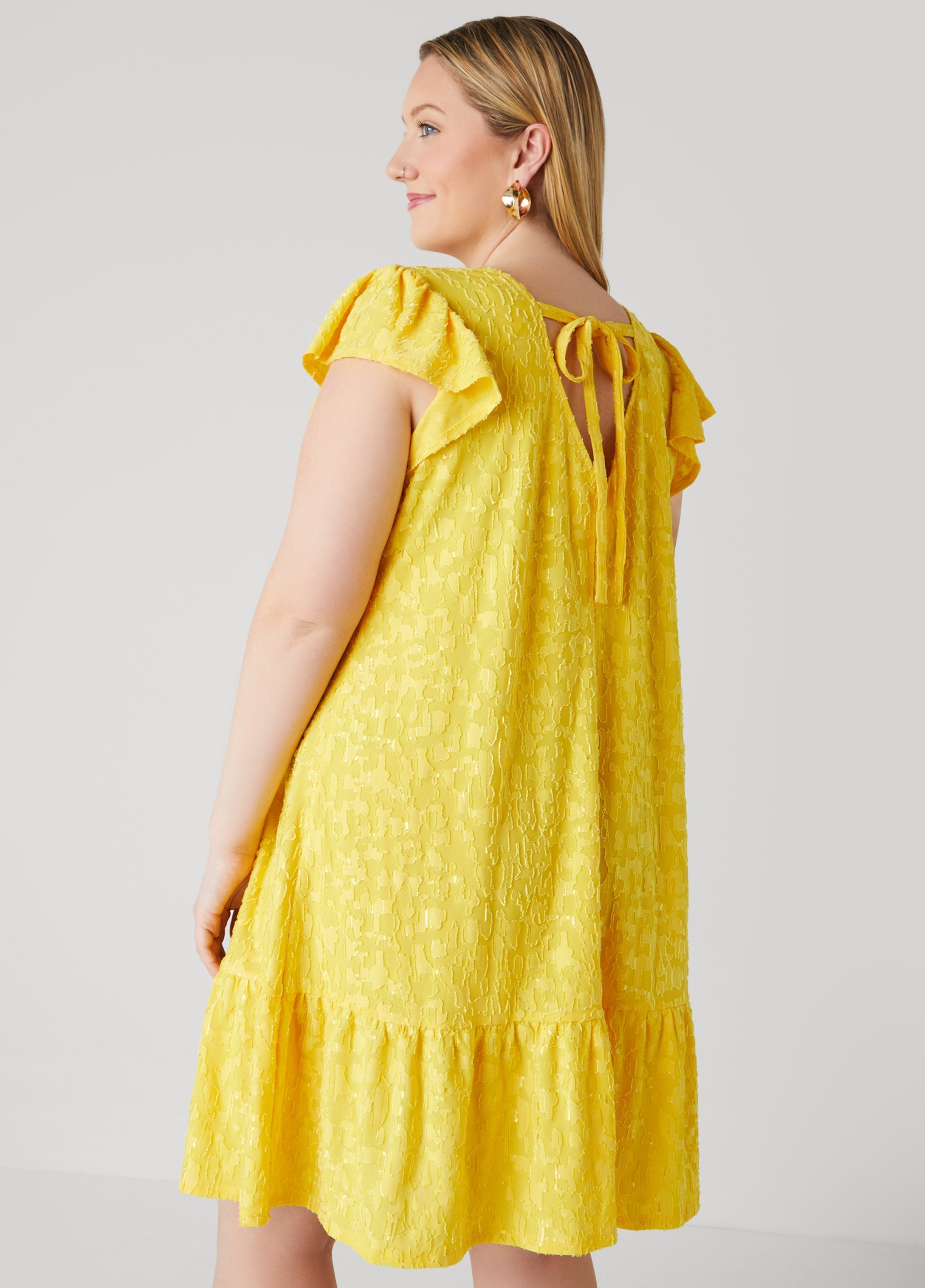 Flounced Burnout Dress