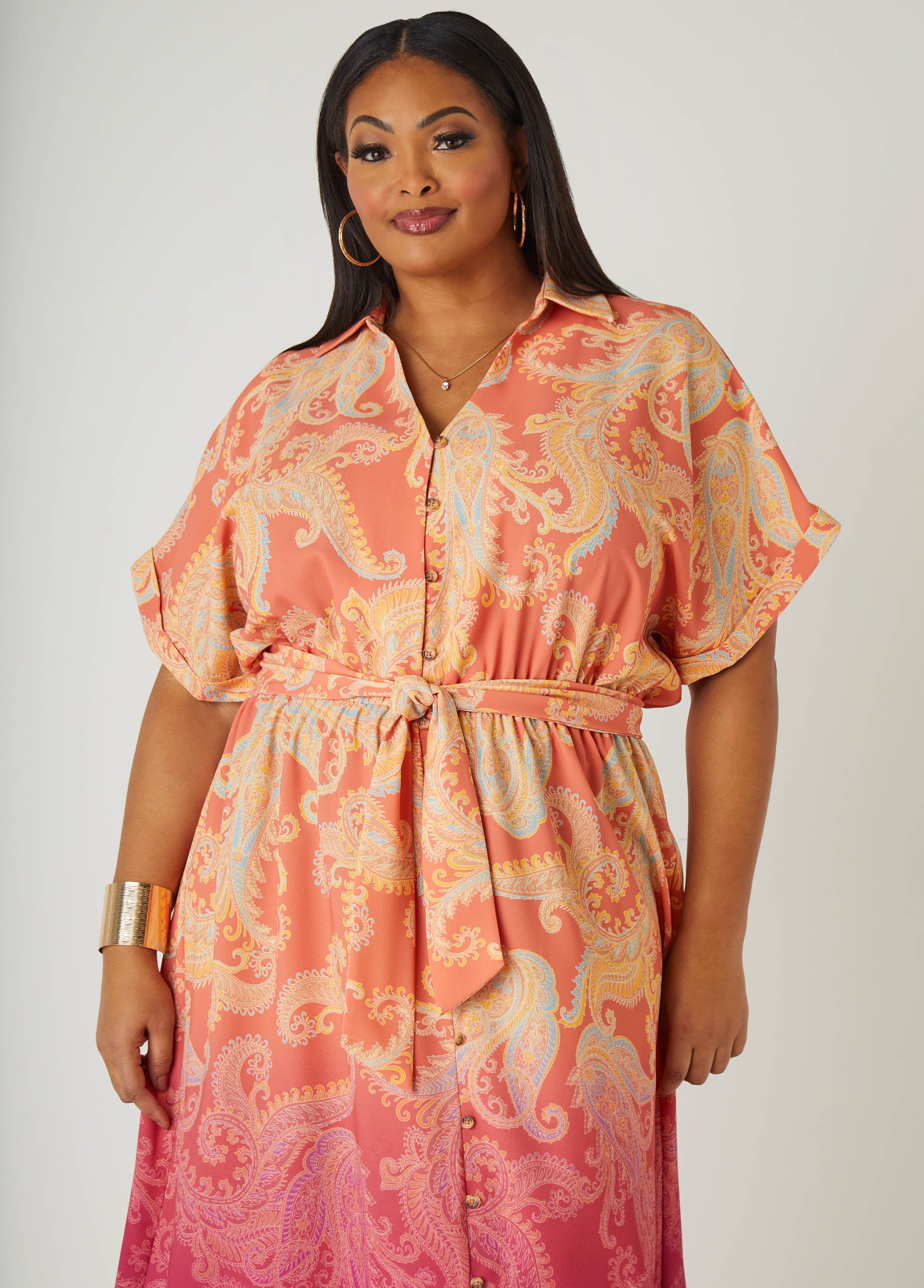 Ombre Paisley Midaxi Shirtdress