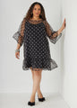 Flounced Polka Dot Dress
