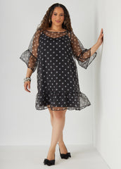 Flounced Polka Dot Dress