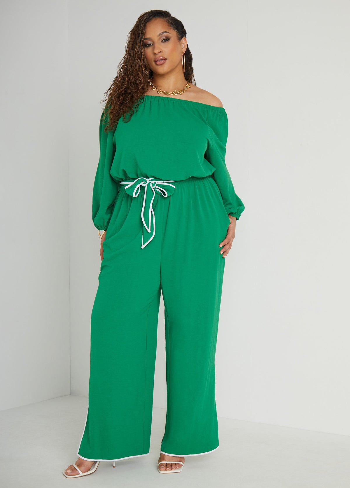 Belted Off The Shoulder Jumpsuit