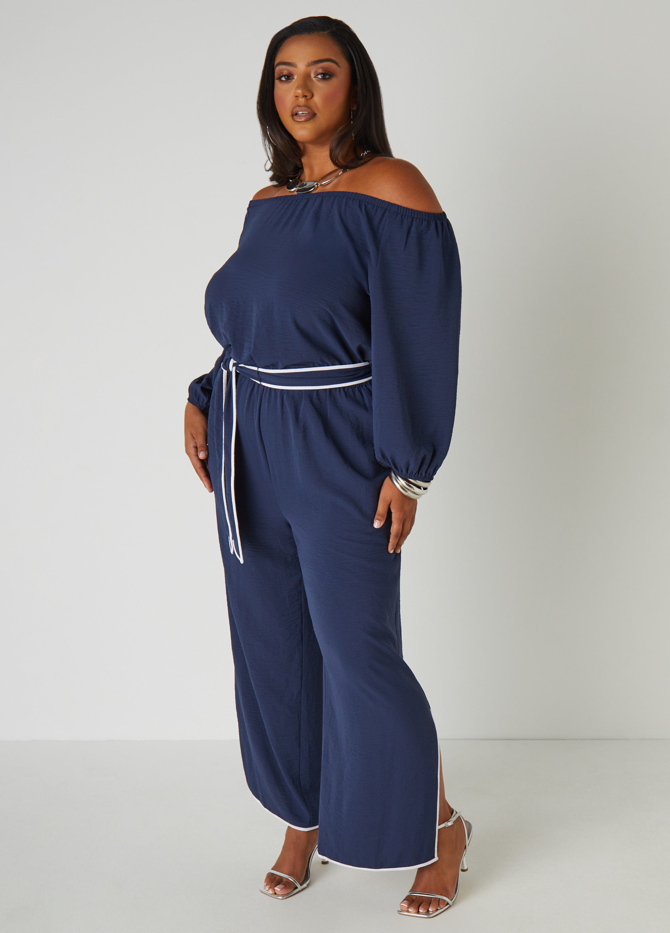 Belted Off The Shoulder Jumpsuit