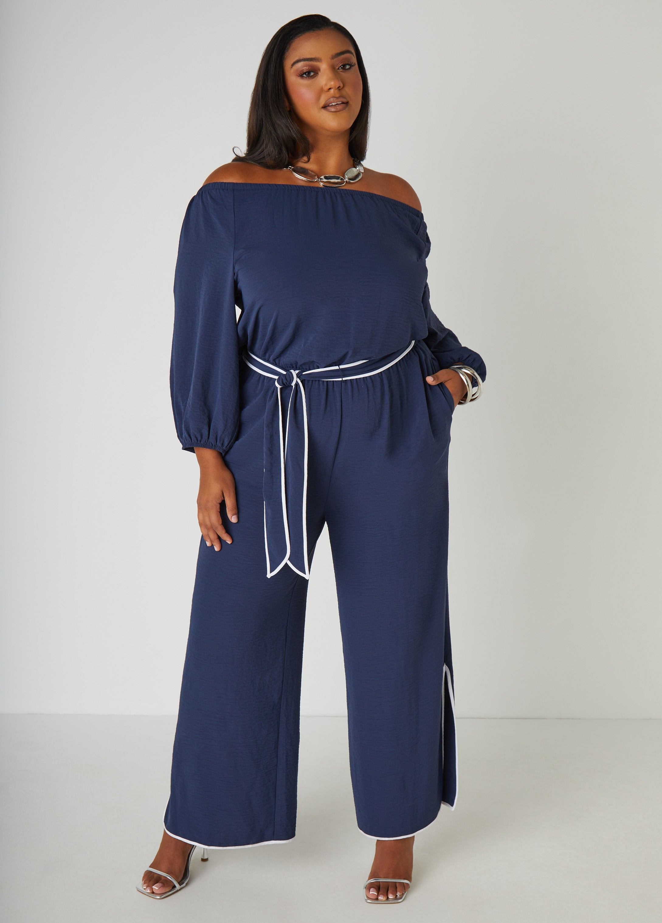 Belted Off The Shoulder Jumpsuit