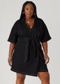 Faux Wrap Denim Romper