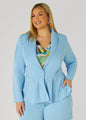 Pleated Peplum Crepe Blazer