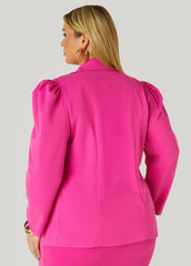 Button Front Crepe Blazer