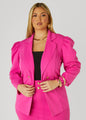 Button Front Crepe Blazer