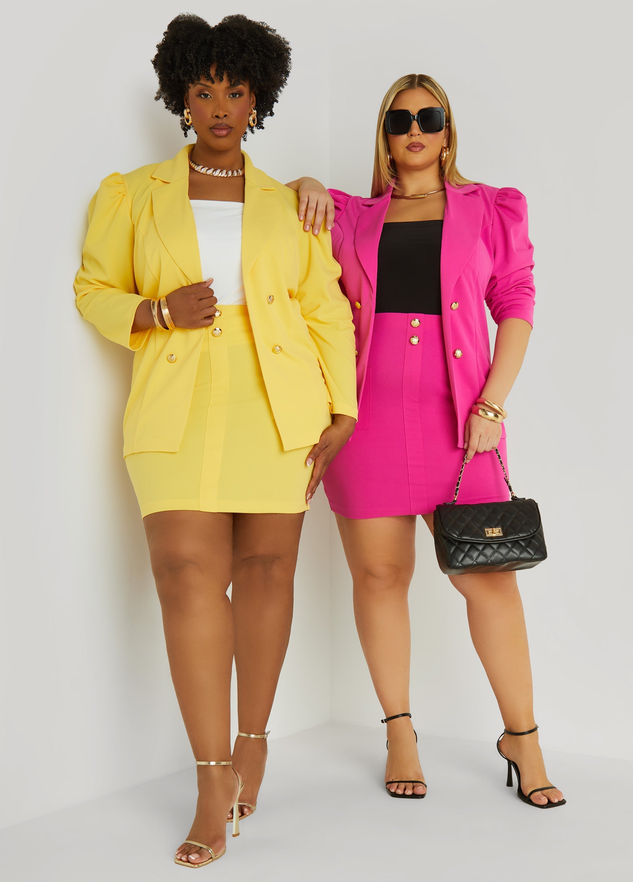 Button Front Crepe Blazer