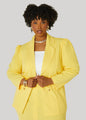 Button Front Crepe Blazer