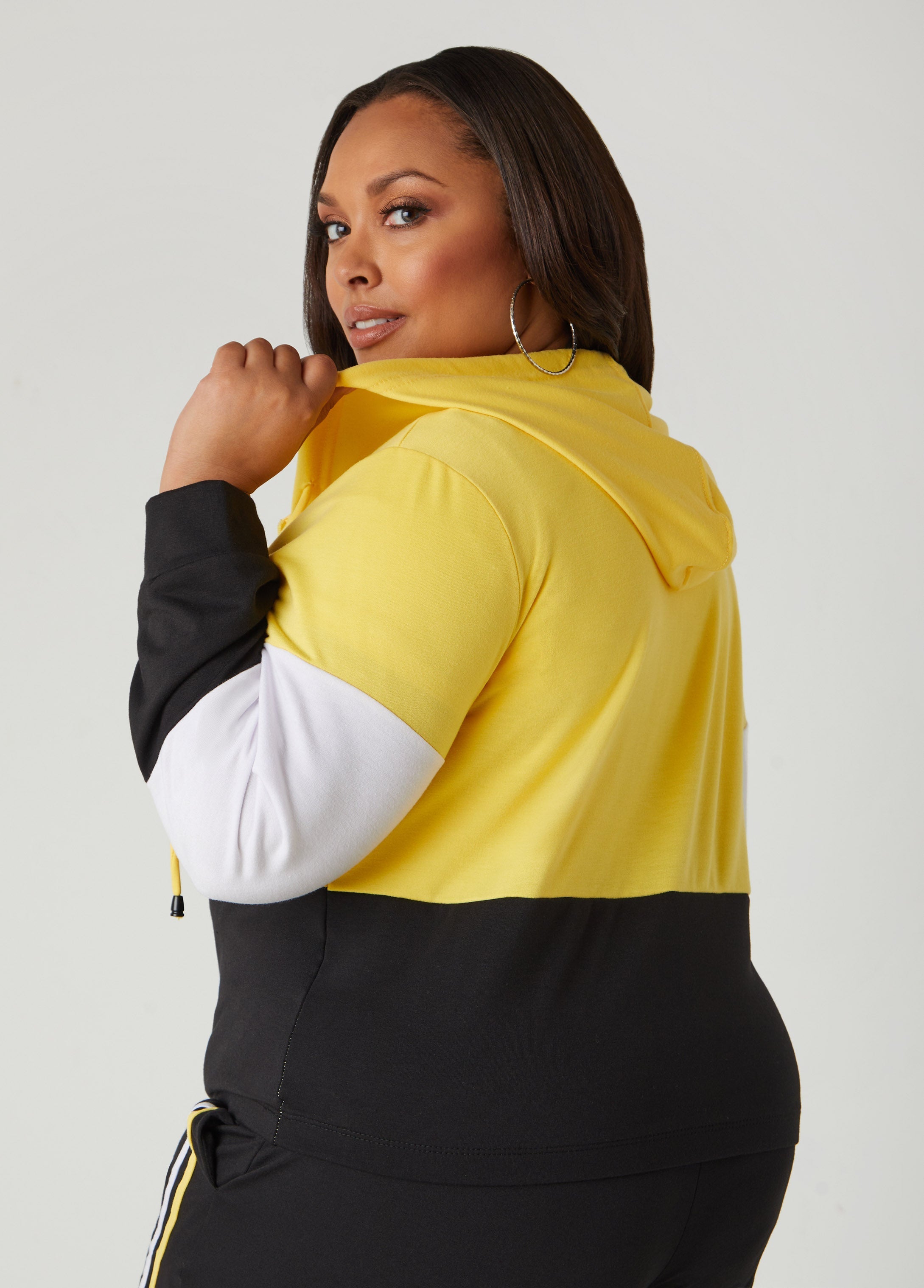 Colorblock Zip Front Hoodie