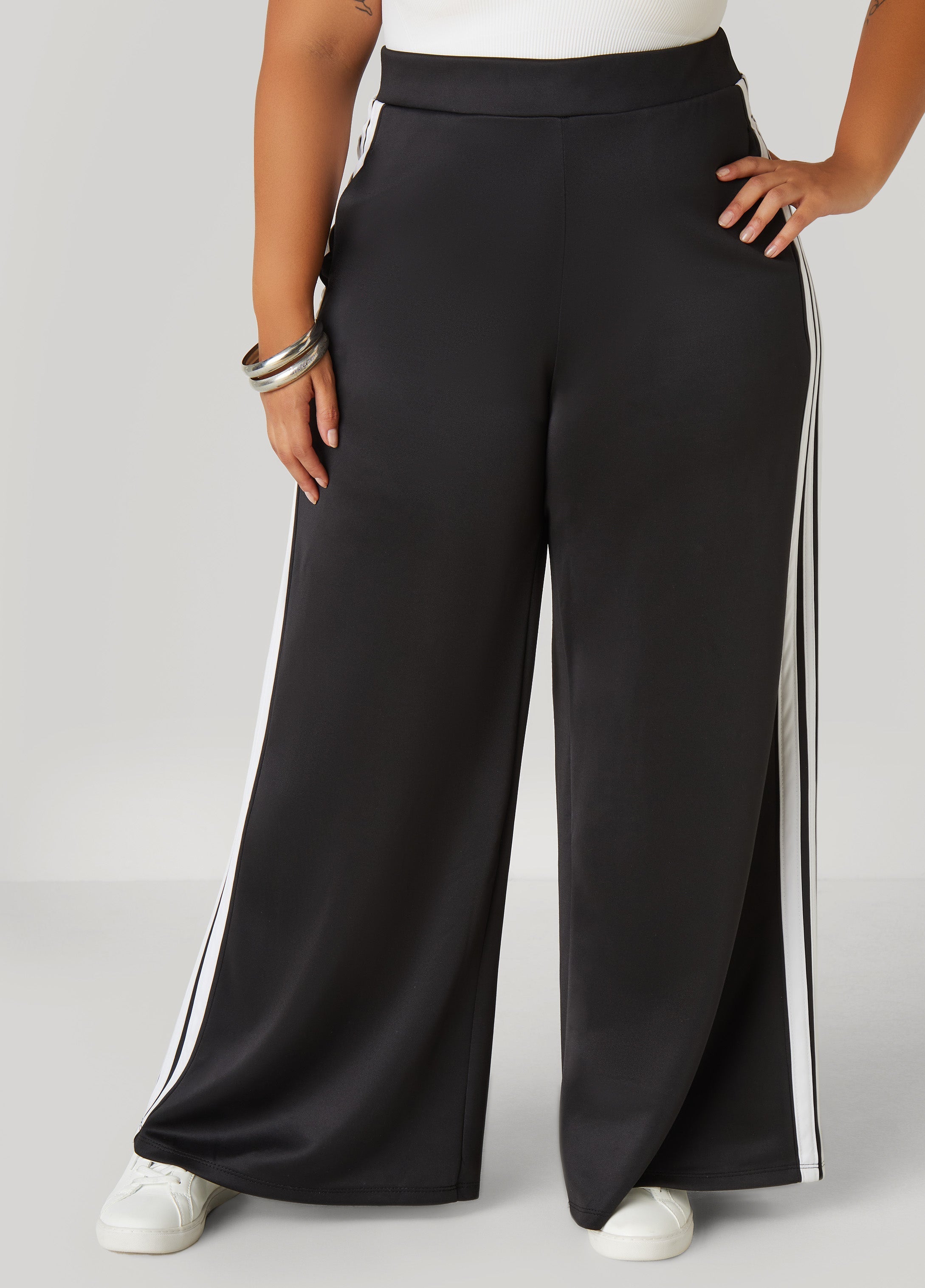 Striped Wide Leg Track Pants