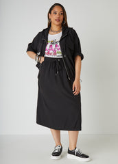 Hooded Drawstring Cargo Jacket