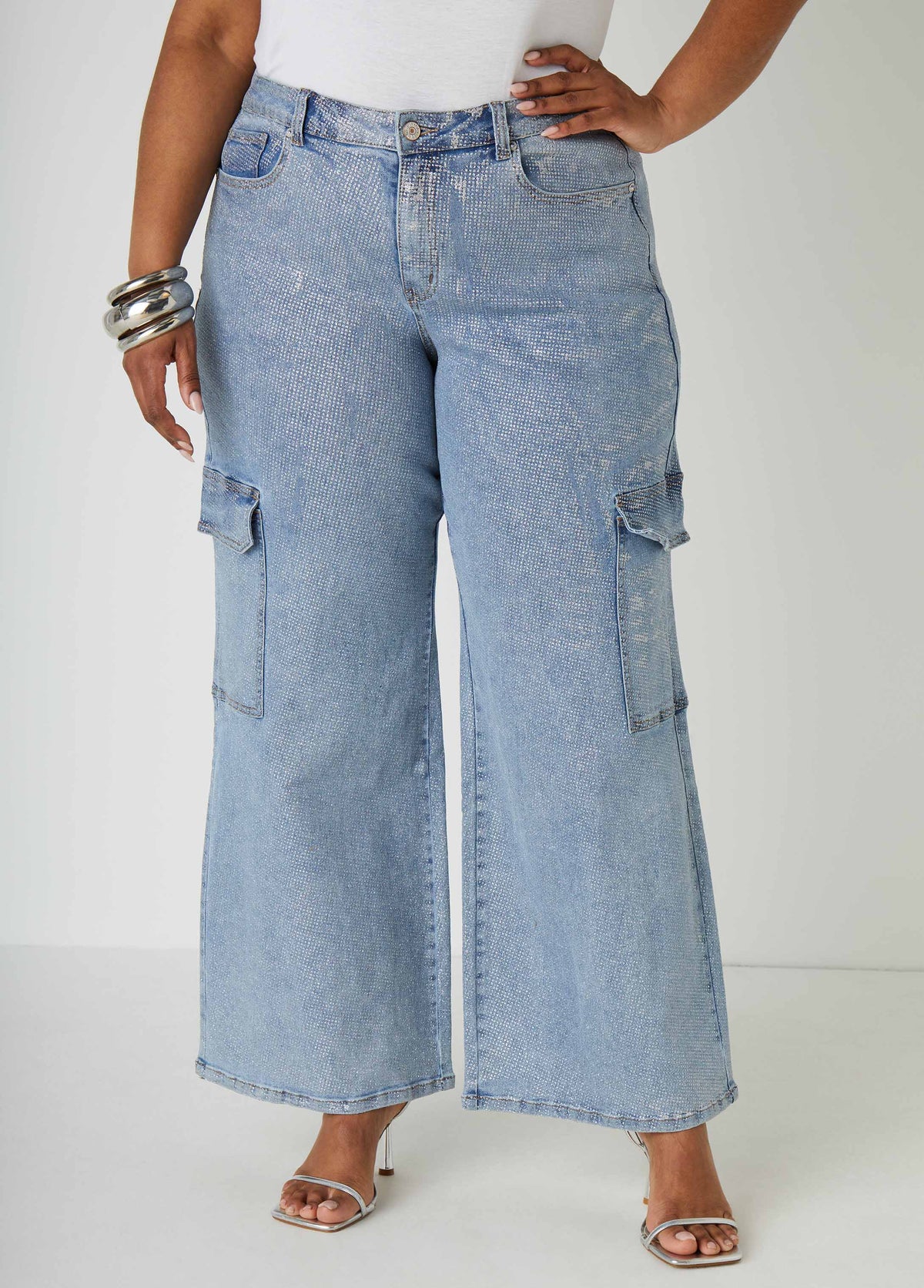 Glittered Cargo Jeans