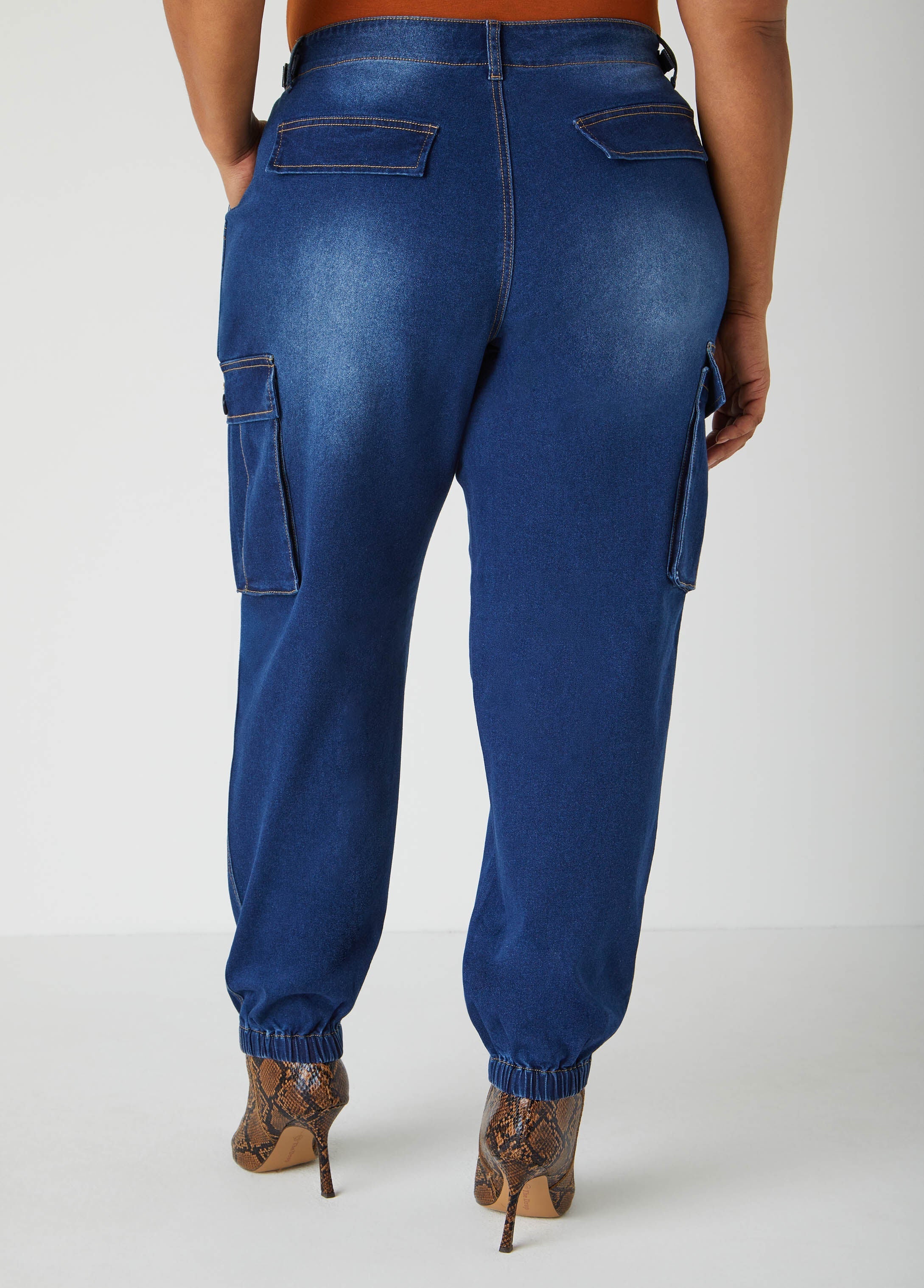 Denim Cargo Joggers