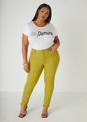 Cuffed Mid Rise Jeggings
