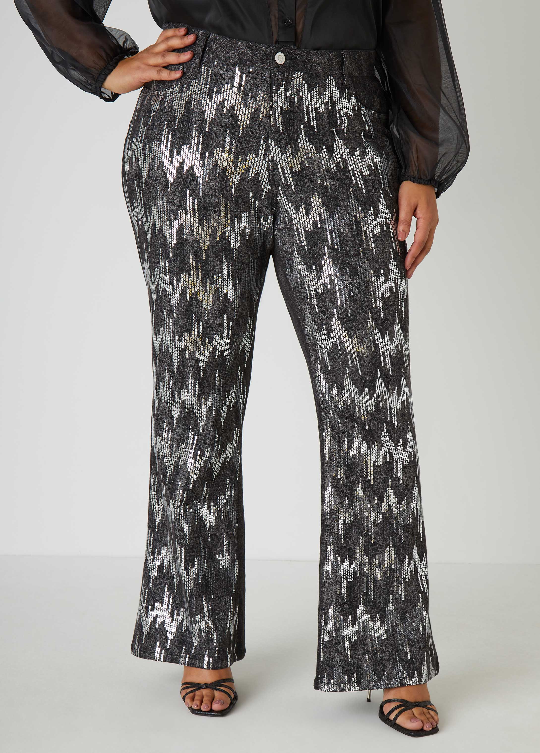Sequined Flared Jeans