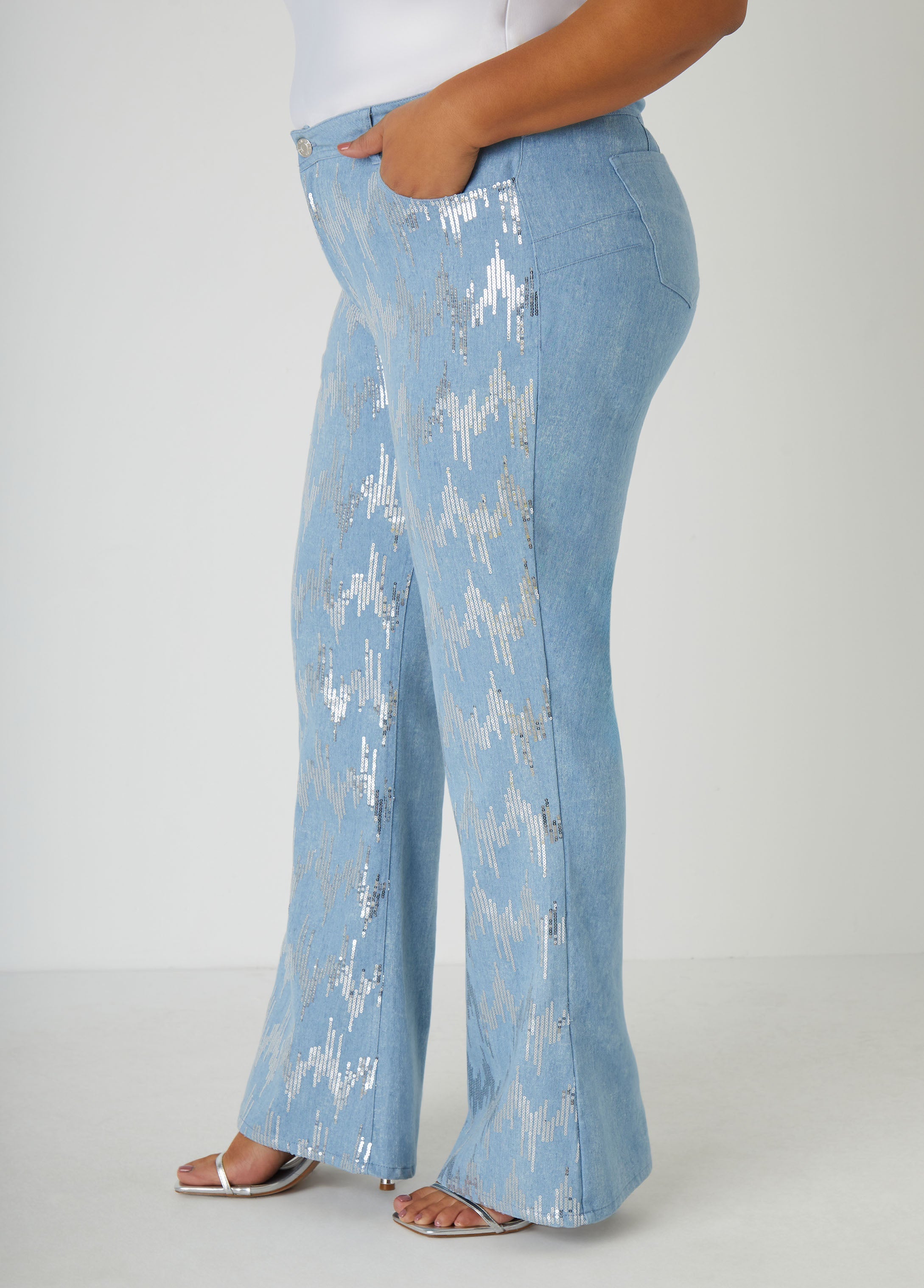 Sequined Flared Jeans