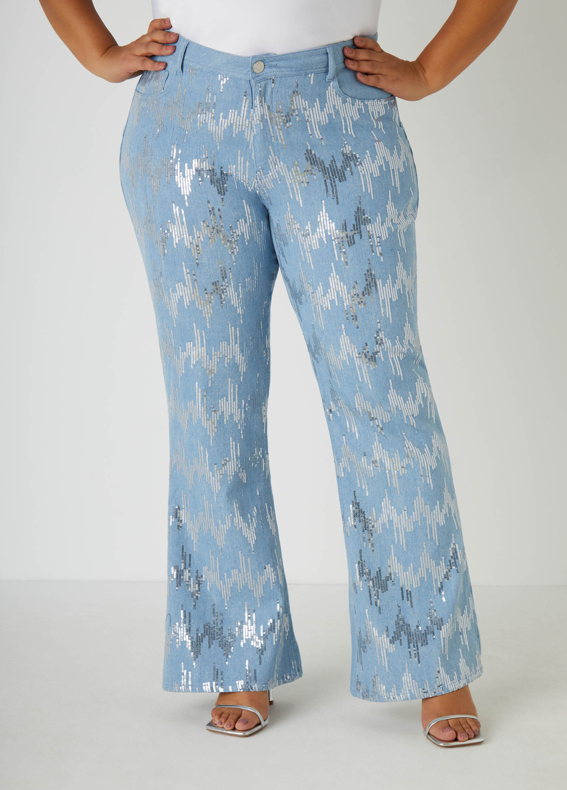 Sequined Flared Jeans