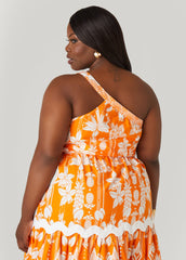 One Shoulder Floral Top