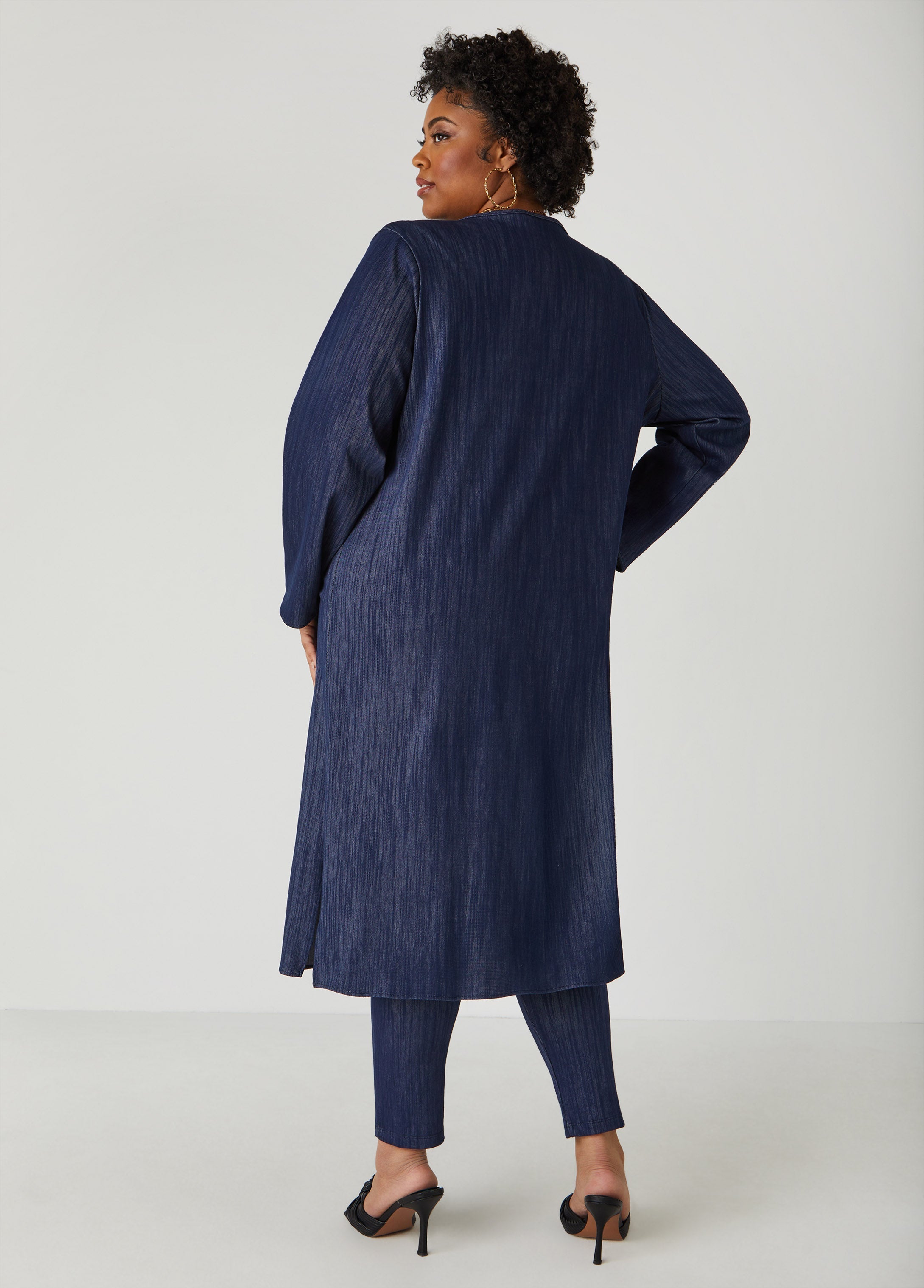 Textured Denim Duster
