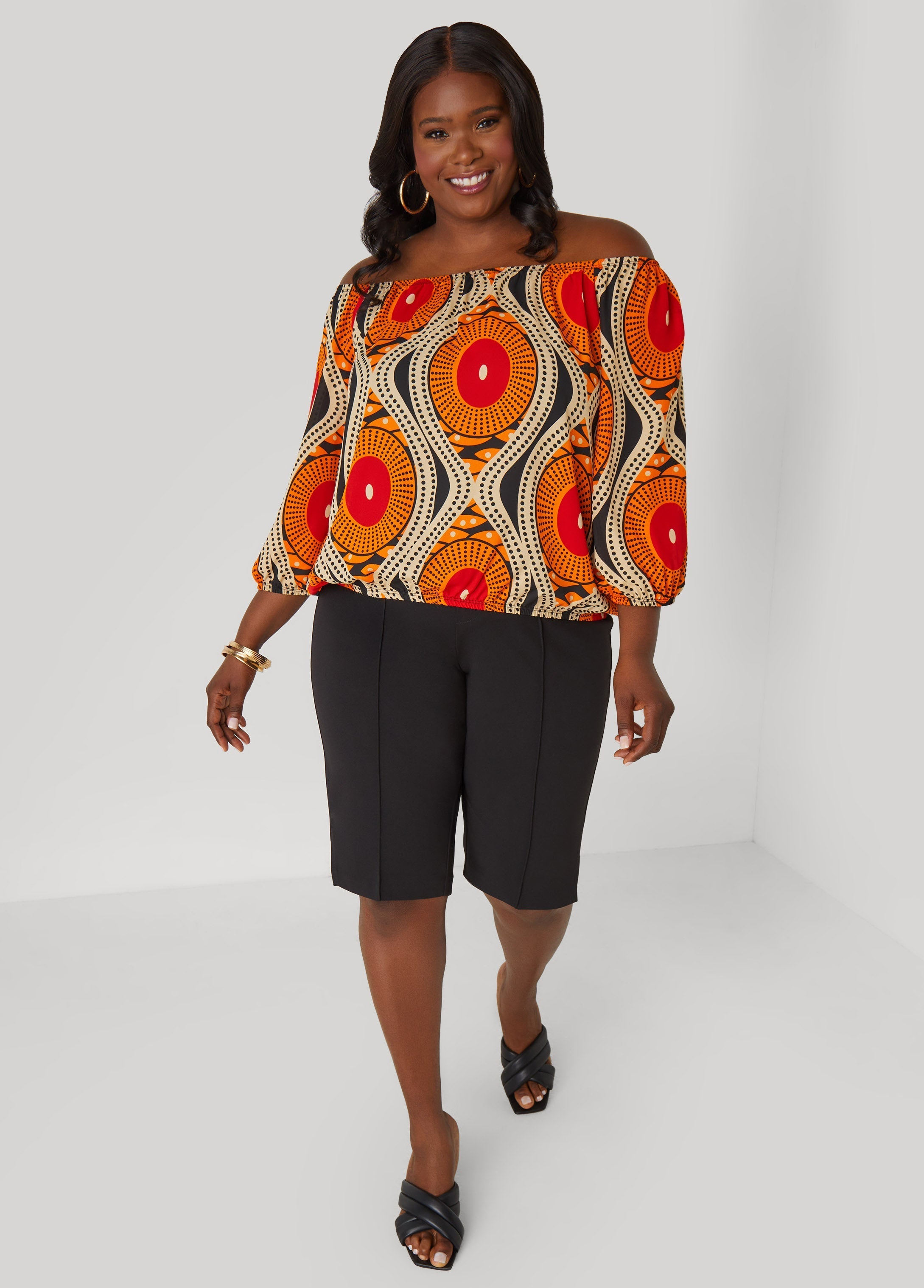 Printed Off The Shoulder Blouse