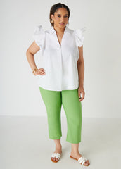 Ruffled Stretch Cotton Shirt