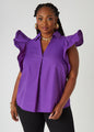 Ruffled Stretch Cotton Shirt