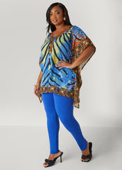 Lace Up Printed Tunic