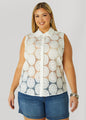 Floral Embroidered Mesh Shirt