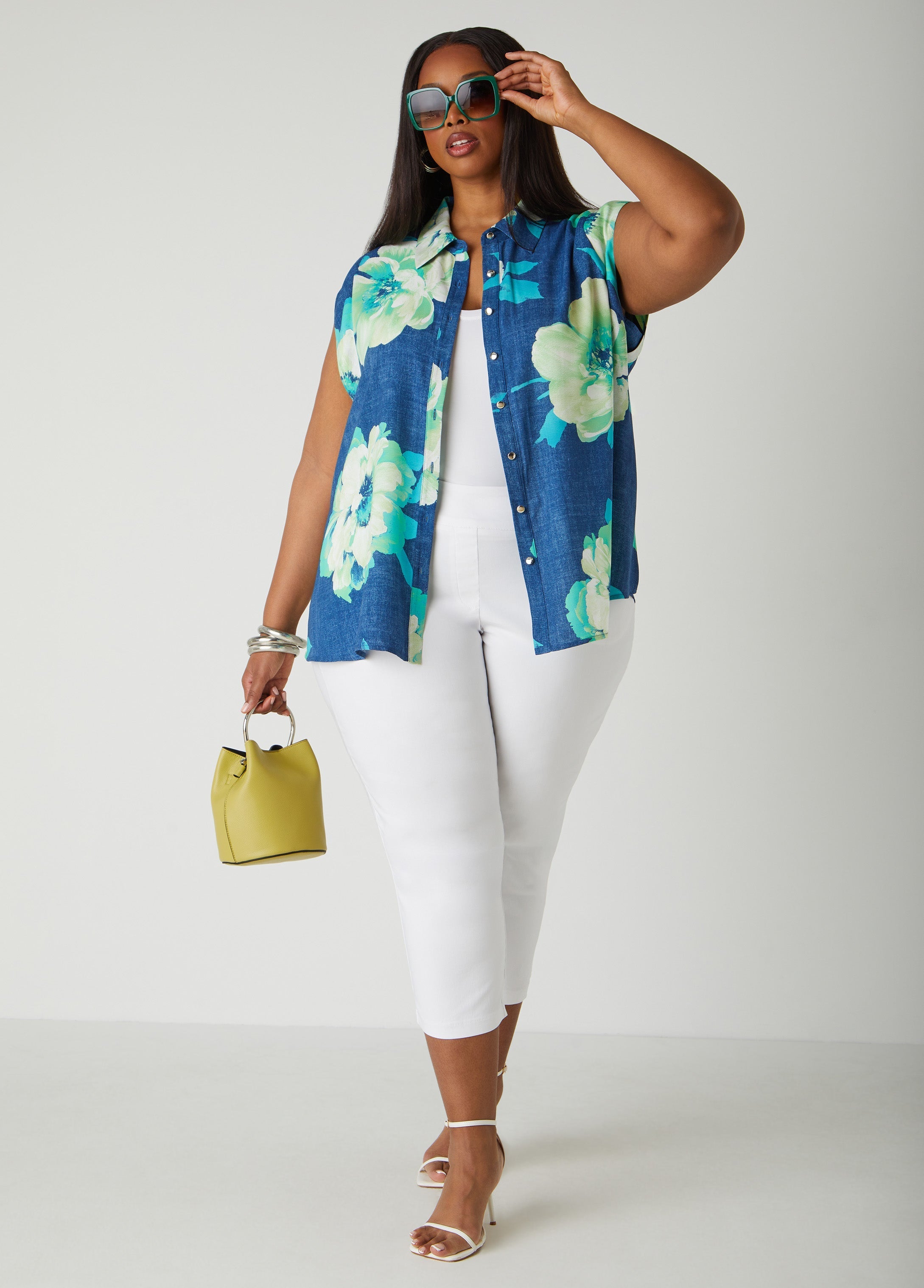 Floral Denim Print Shirt