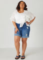 Bow Embellished Eyelet Blouse