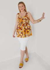 Bow Embellished Floral Top