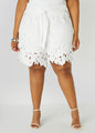 Belted Floral Lace Shorts